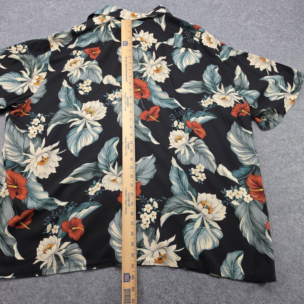 Iolani Mens 3XL Tropical Floral Short Sleeve Hawaiian Shirt Black Floral USA - Picture 8 of 14